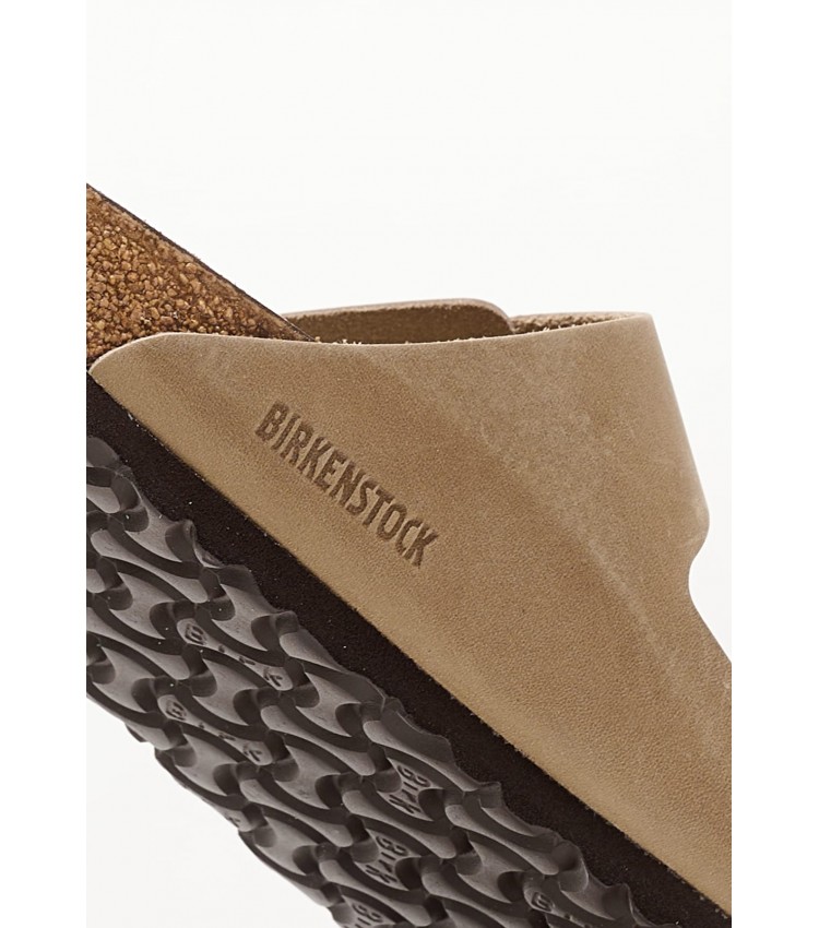Men Flip Flops & Sandals Arizona.Oiled Taupe Oily Leather Birkenstock