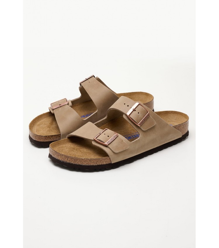 Men Flip Flops & Sandals Arizona.Oiled Taupe Oily Leather Birkenstock