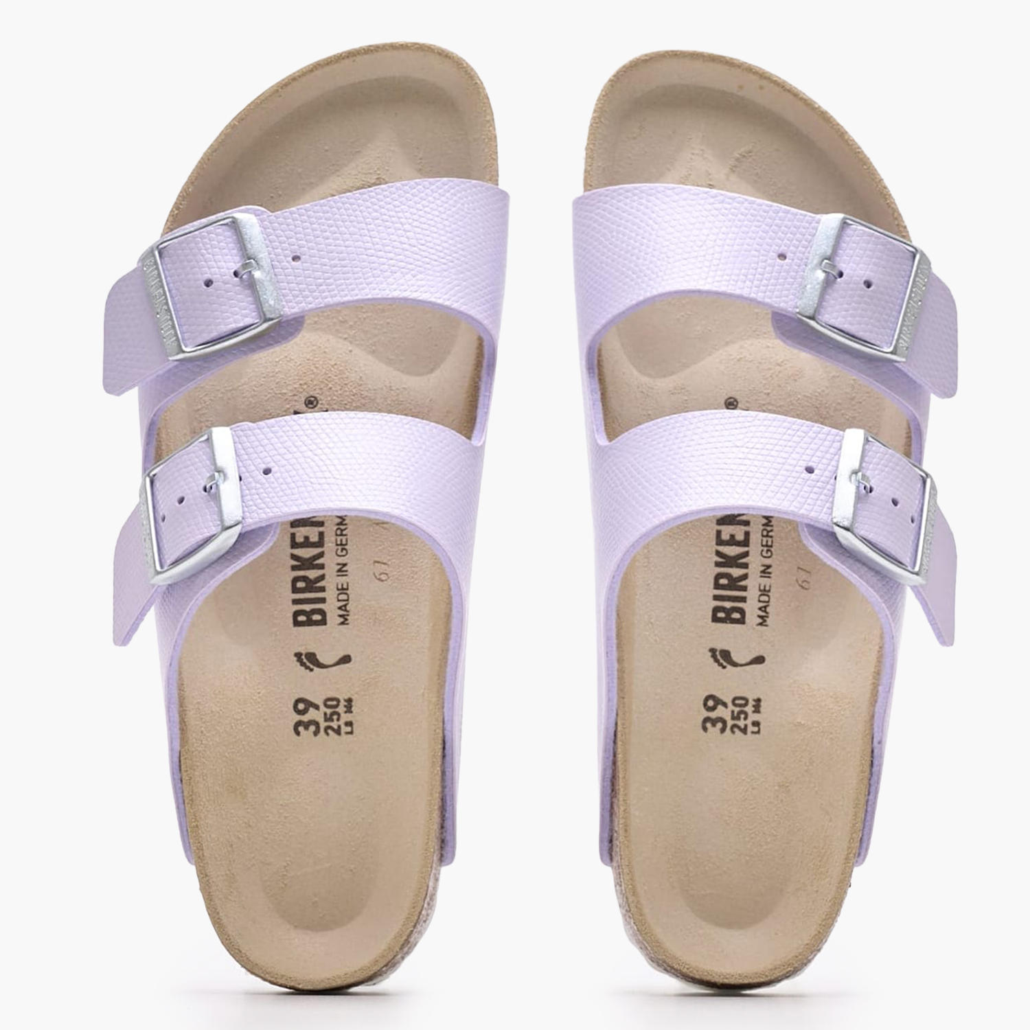 Γυναικεία Flats Arizona.Shiny Μωβ ECOleather Birkenstock