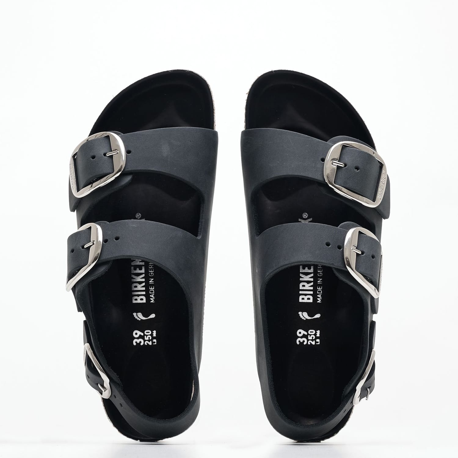 Γυναικεία Flats Buckle.Milano Μαύρο Δέρμα Λαδερό Birkenstock
