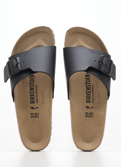 Γυναικεία Flats Gizeh.Big.Buckle Μαύρο Δέρμα Birkenstock