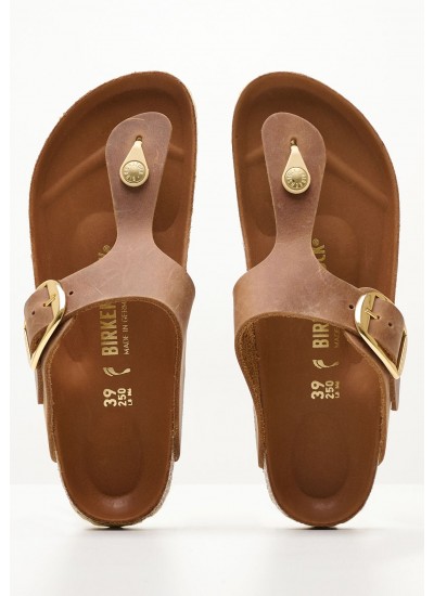 Women Flats Gizeh.Bb.Hex Tabba Oily Leather Birkenstock