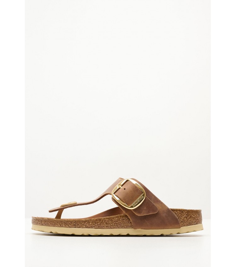 Γυναικεία Flats Gizeh.Bb.Hex Ταμπά Δέρμα Λαδερό Birkenstock