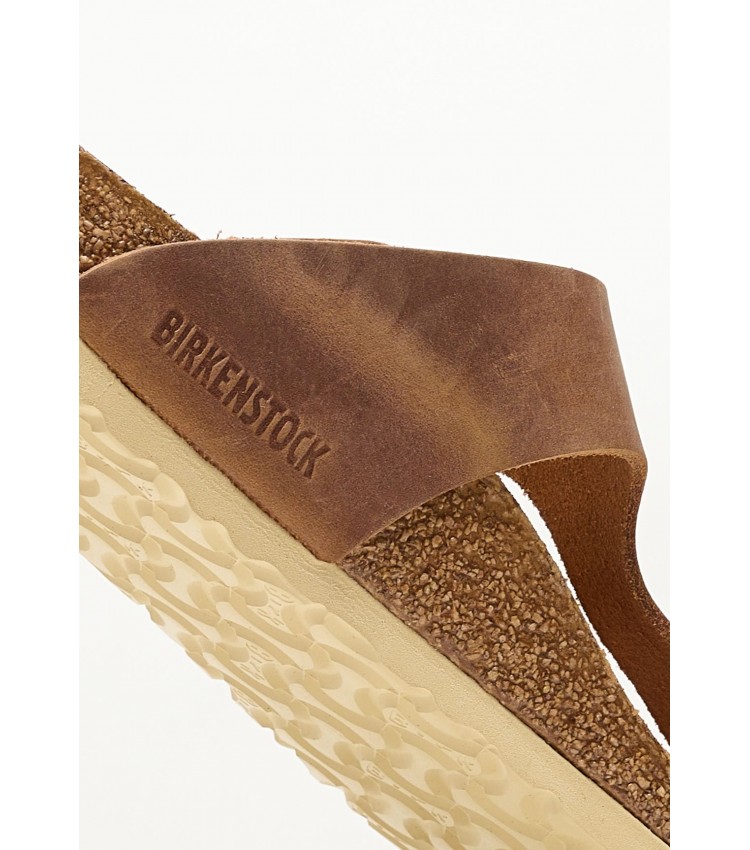 Γυναικεία Flats Gizeh.Bb.Hex Ταμπά Δέρμα Λαδερό Birkenstock