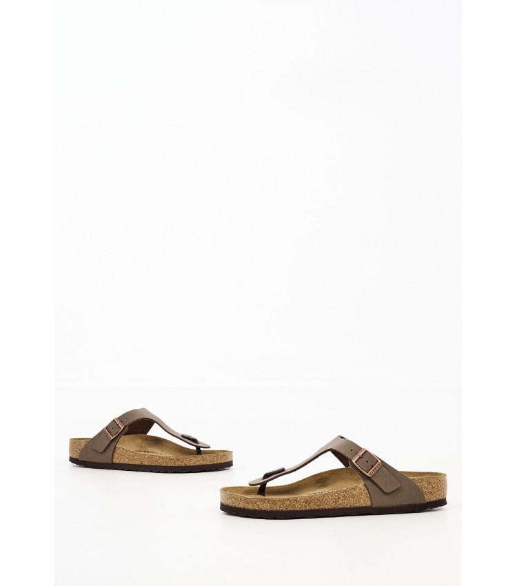 Γυναικεία Flats Gizeh.Bs.Nrw Καφέ ECOleather Birkenstock