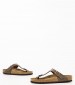 Women Flats Gizeh.Bs.Nrw Brown ECOleather Birkenstock