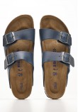 Men Flip Flops & Sandals Leo.Arizona Blue Oily Leather Birkenstock