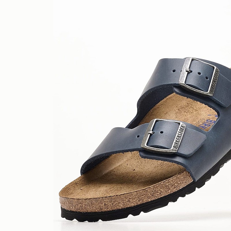 Men Flip Flops & Sandals Leo.Arizona Blue Oily Leather Birkenstock