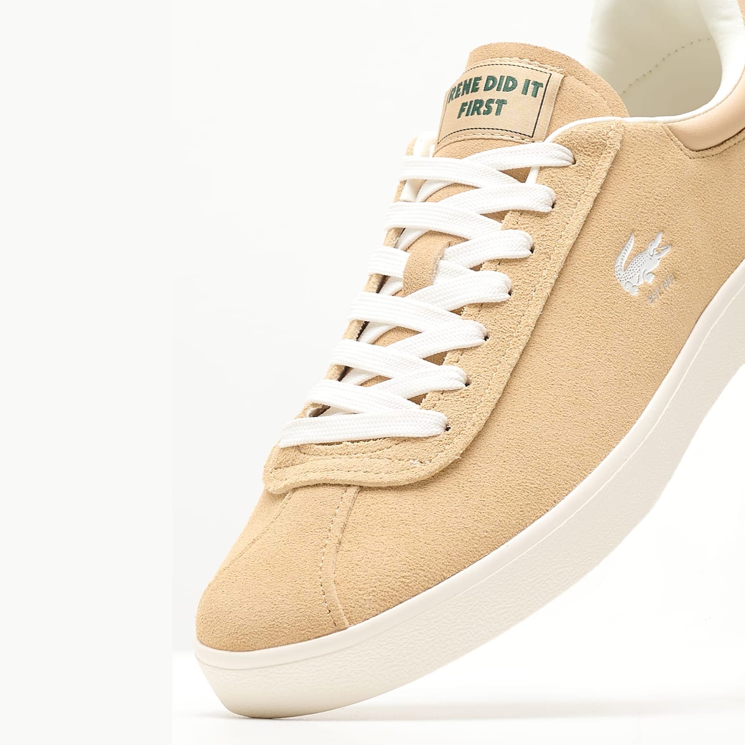 Ανδρικά Παπούτσια Casual Baseshot.124 Μπεζ Δέρμα Καστόρι Lacoste