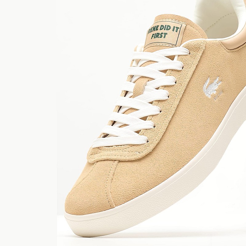 Ανδρικά Παπούτσια Casual Baseshot.124 Μπεζ Δέρμα Καστόρι Lacoste