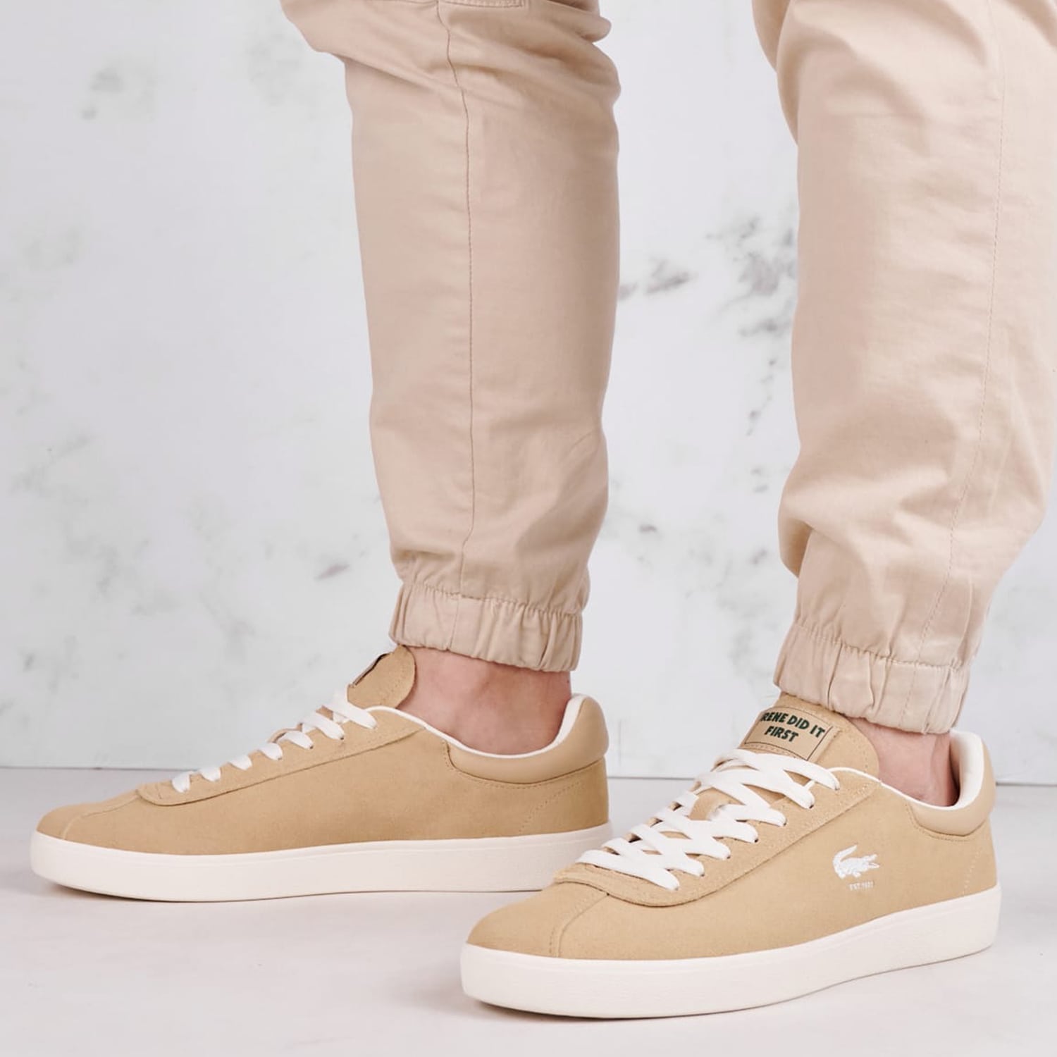Ανδρικά Παπούτσια Casual Baseshot.124 Μπεζ Δέρμα Καστόρι Lacoste Casual - Sneakers Lacoste Baseshot.124-Beige