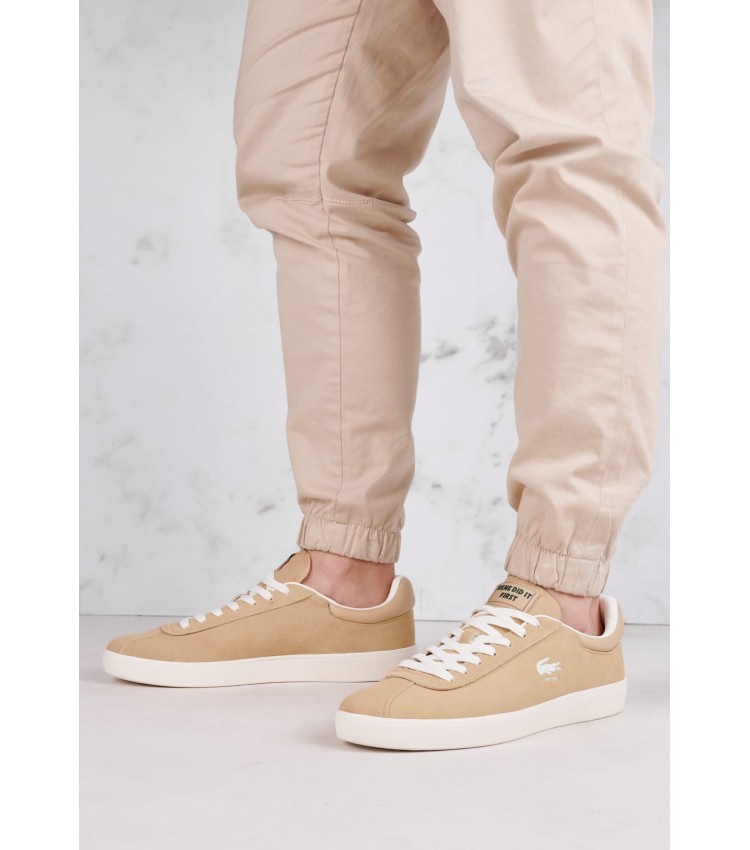 Men Casual Shoes Baseshot.124 Beige Buckskin Lacoste