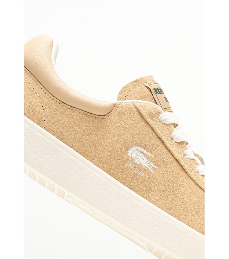 Men Casual Shoes Baseshot.124 Beige Buckskin Lacoste