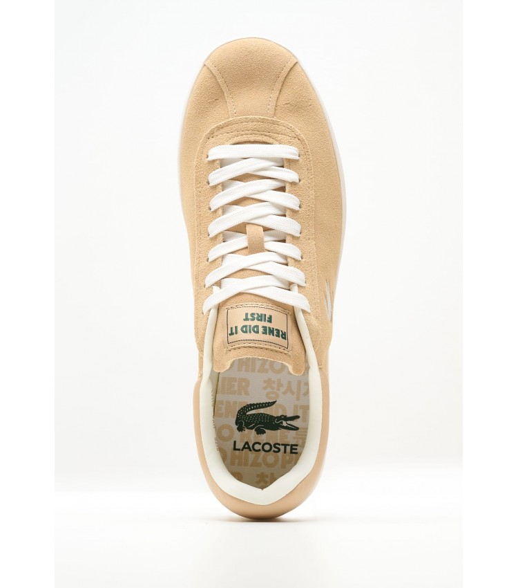 Men Casual Shoes Baseshot.124 Beige Buckskin Lacoste