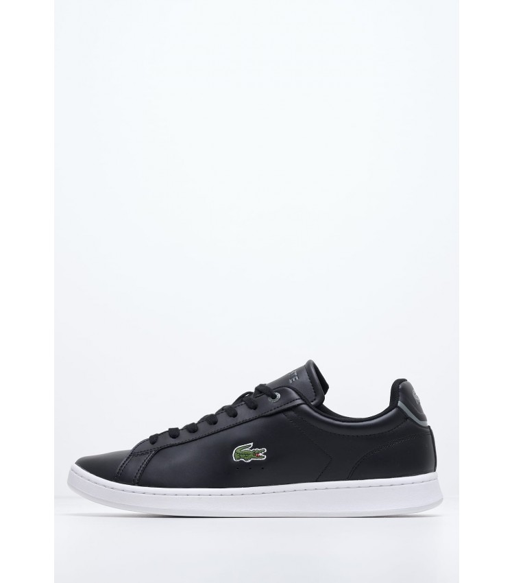 Men Casual Shoes Carnaby.Bw Black Leather Lacoste