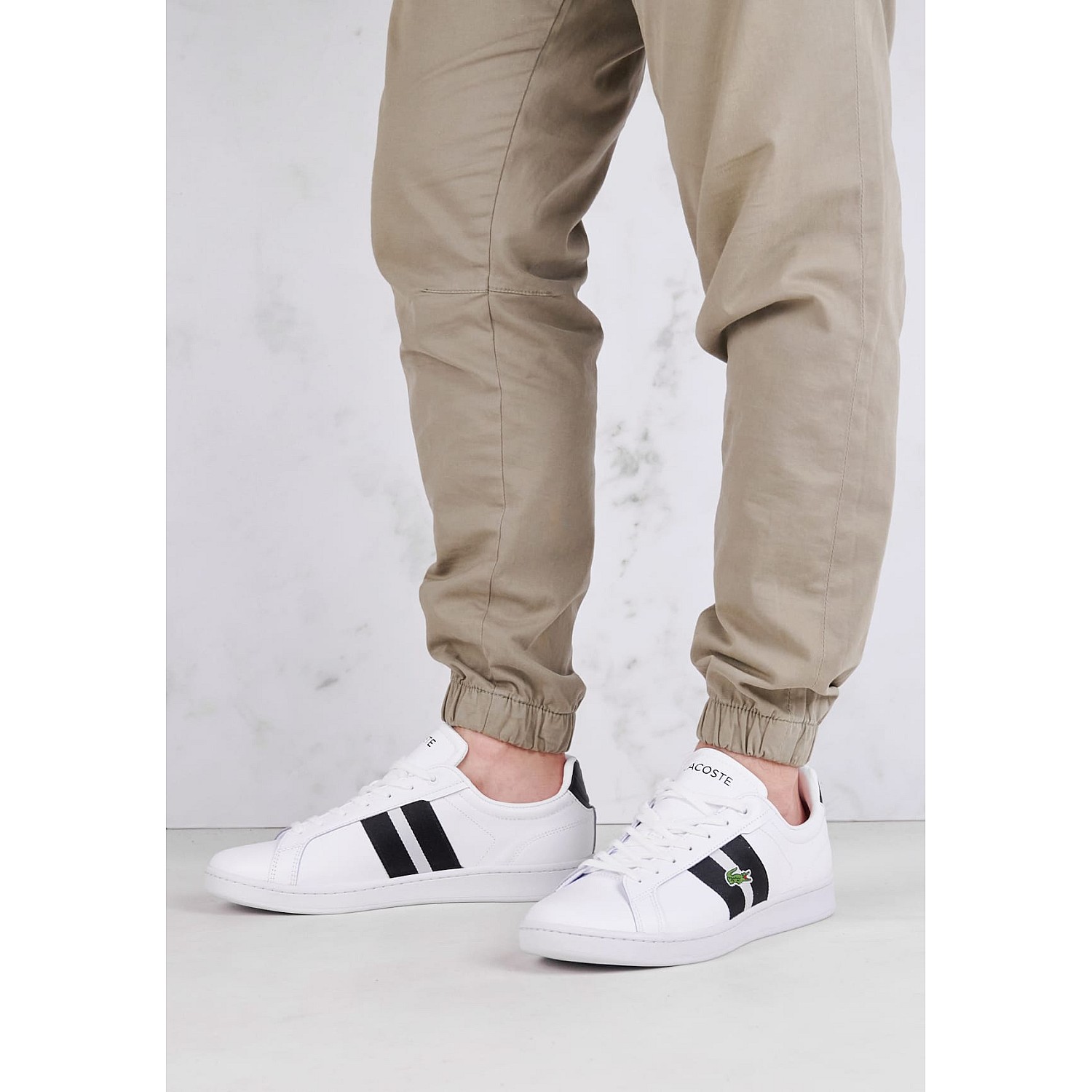 Ανδρικά Παπούτσια Casual Carnaby.Cgr1 Άσπρο Δέρμα Lacoste Ανδρικά Παπούτσια Casual Carnaby.Cgr1 Άσπρο Δέρμα Lacoste