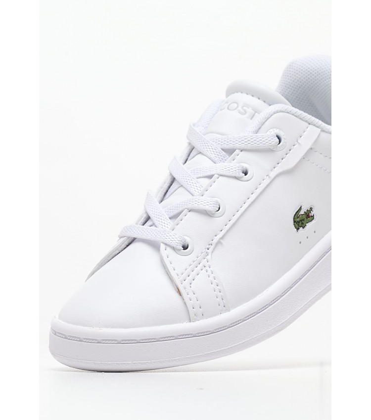 Kids Casual Shoes Carnaby.Sui White ECOleather Lacoste