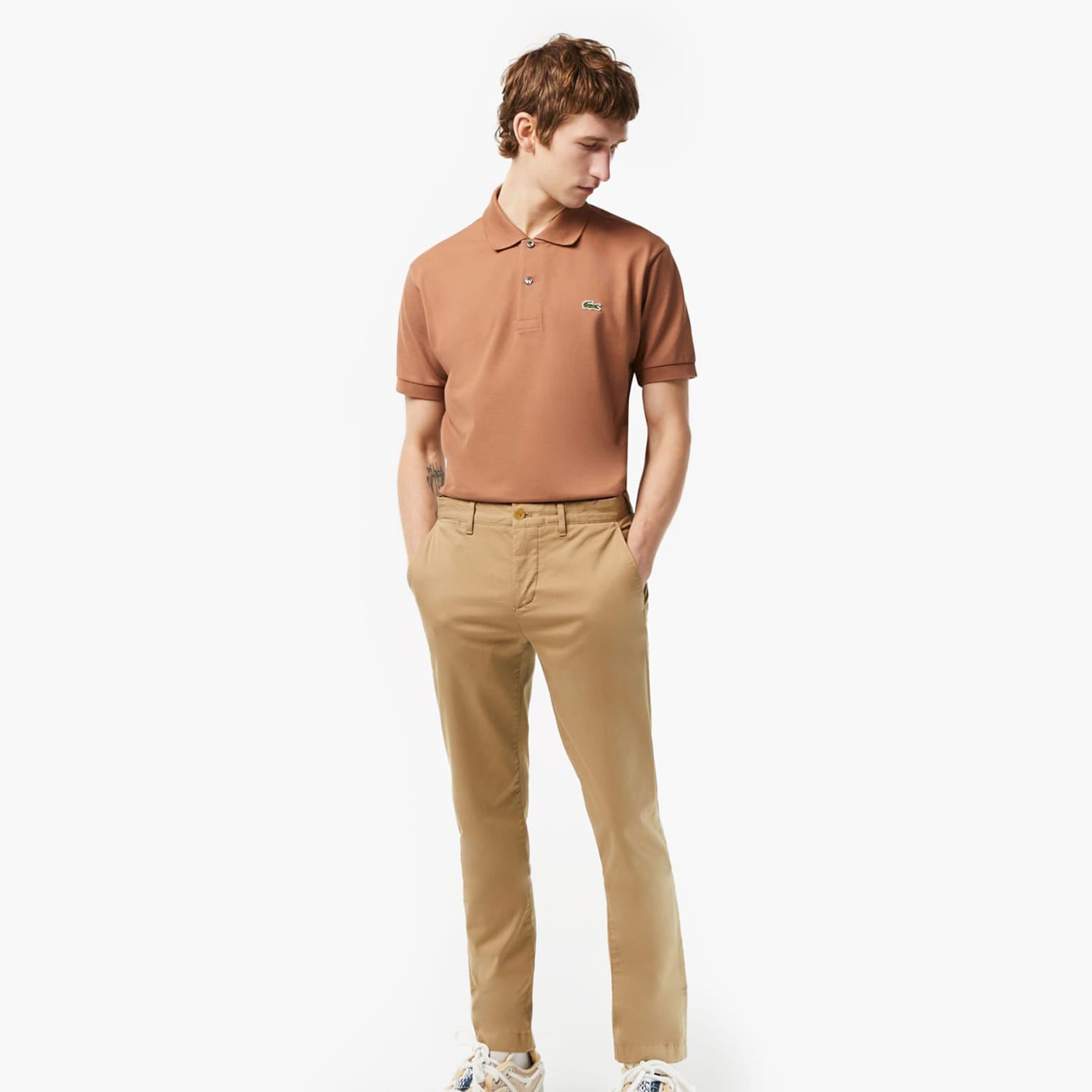 Ανδρικά Παντελόνια HH2661 Μπεζ Βαμβάκι Lacoste