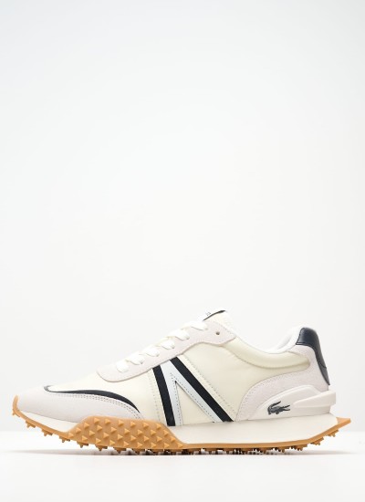 Ανδρικά Παπούτσια Casual L001.7Sma Μαύρο Δέρμα Lacoste