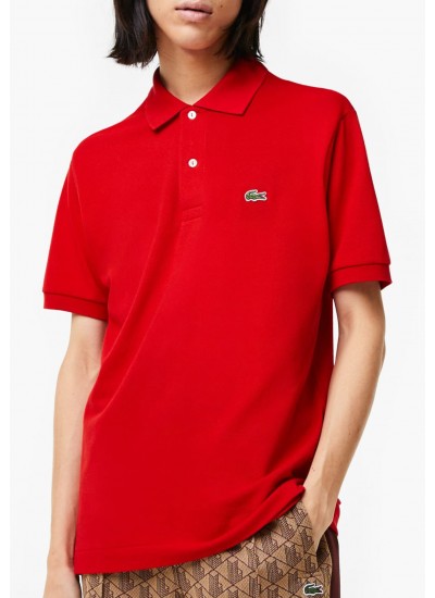 Men T-Shirts L1212.R Red Cotton Lacoste