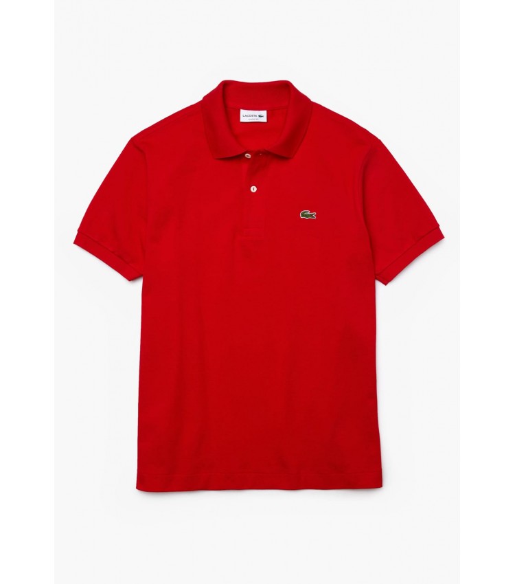 Men T-Shirts L1212.R Red Cotton Lacoste