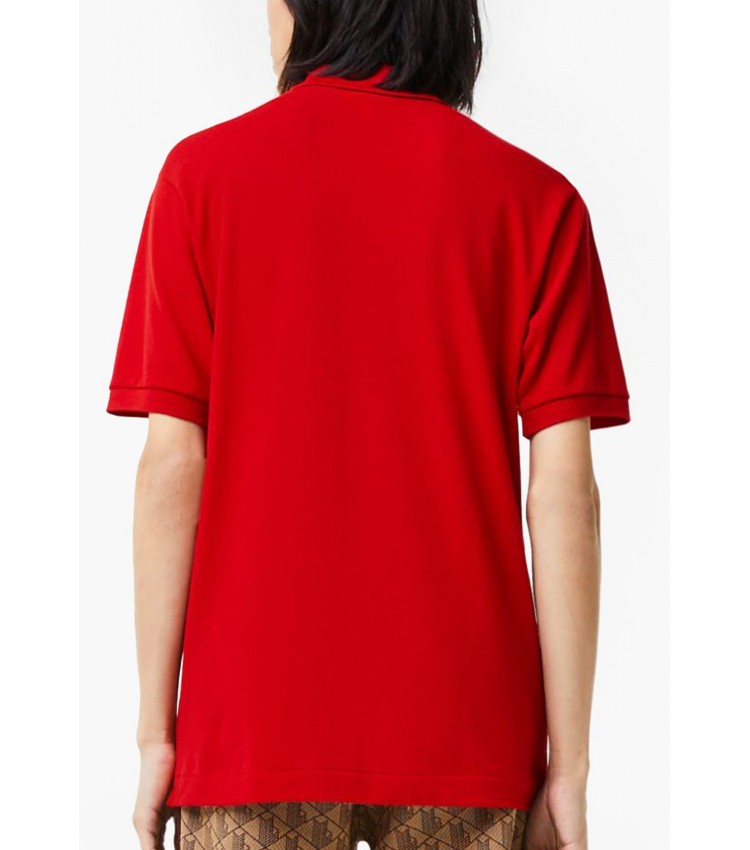 Ανδρικές Μπλούζες L1212.R Κόκκινο Βαμβάκι Lacoste