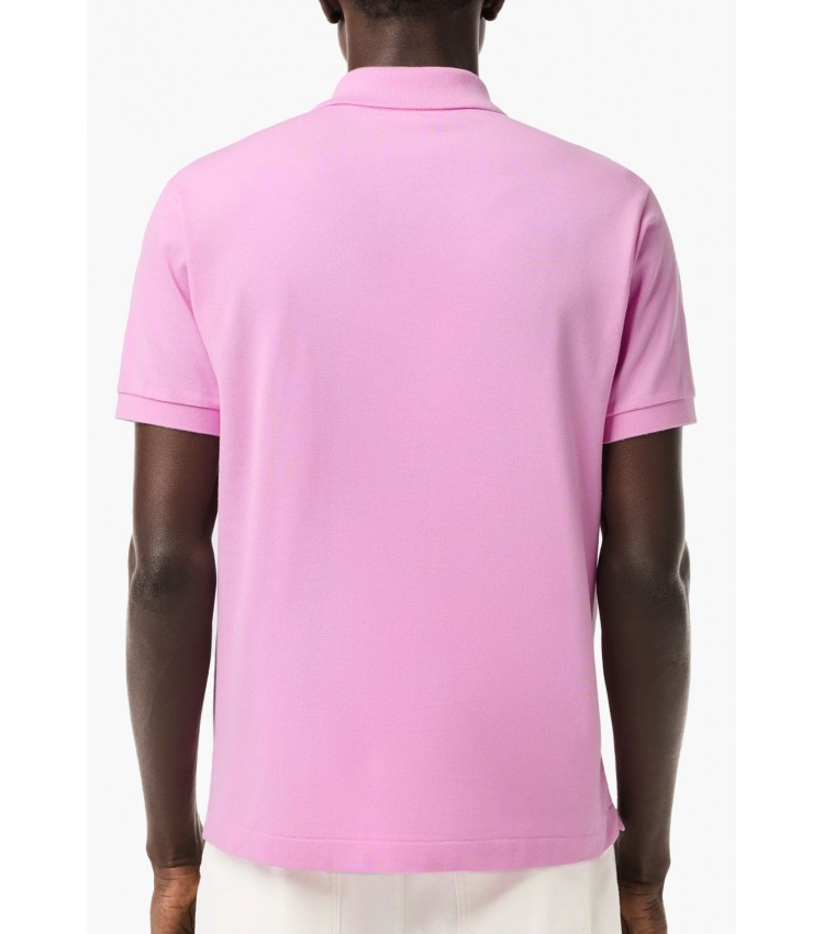 Ανδρικές Μπλούζες L1212 Ροζ Βαμβάκι Lacoste