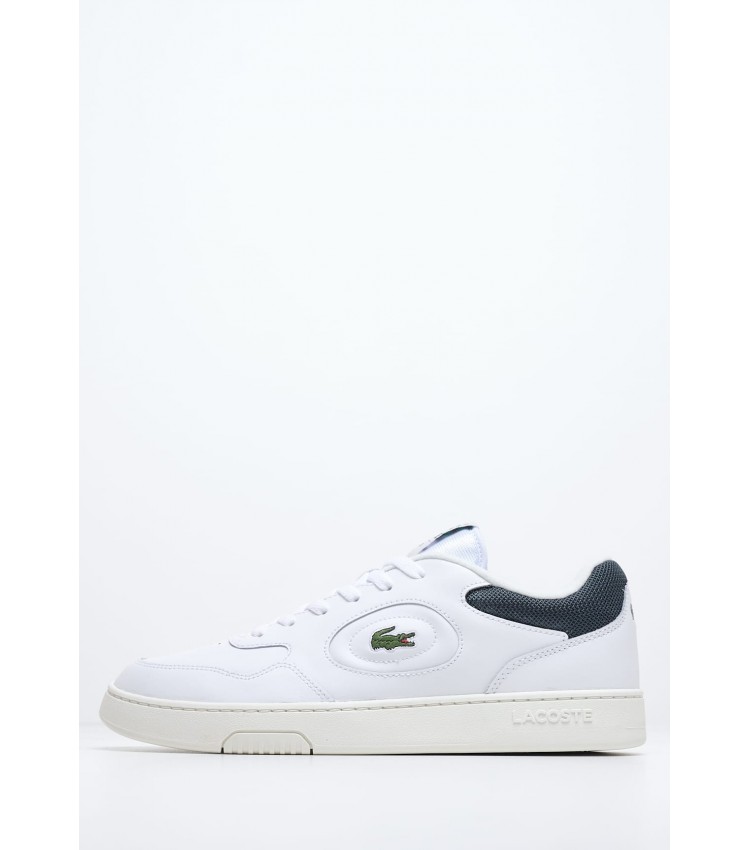 Ανδρικά Παπούτσια Casual Lineset.W Άσπρο Δέρμα Lacoste