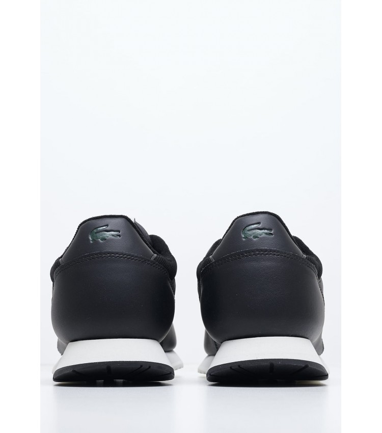 Ανδρικά Παπούτσια Casual Linetrack Μαύρο Δέρμα Lacoste