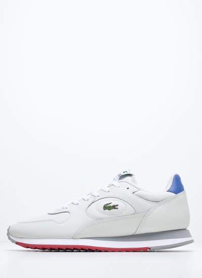 Ανδρικά Παπούτσια Casual Carnaby.Sma Άσπρο Δέρμα Lacoste