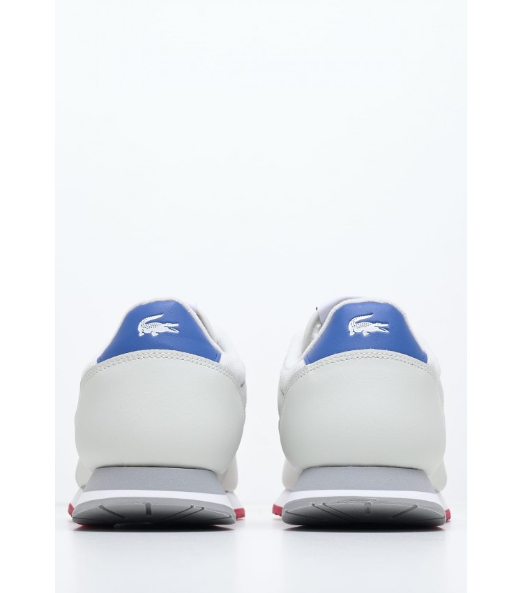 Ανδρικά Παπούτσια Casual Linetrack Άσπρο Δέρμα Lacoste