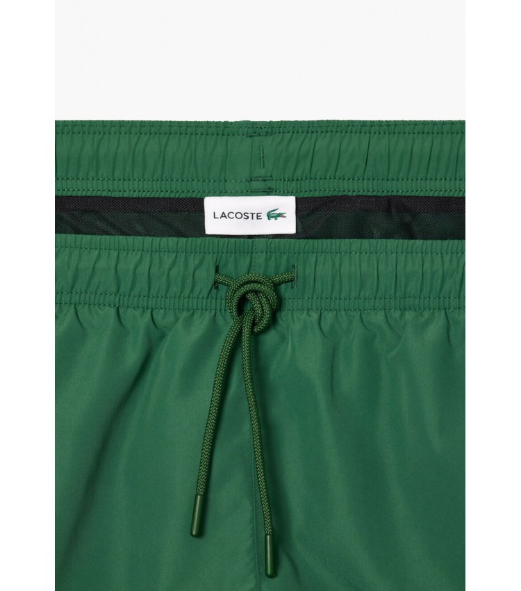 Men Swimsuit MH6270.G Green Polyester Lacoste