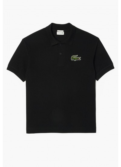 Men T-Shirts PH3922 Black Cotton Lacoste