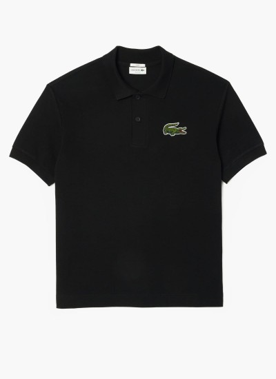 Ανδρικές Μπλούζες PH3922 Μαύρο Βαμβάκι Lacoste