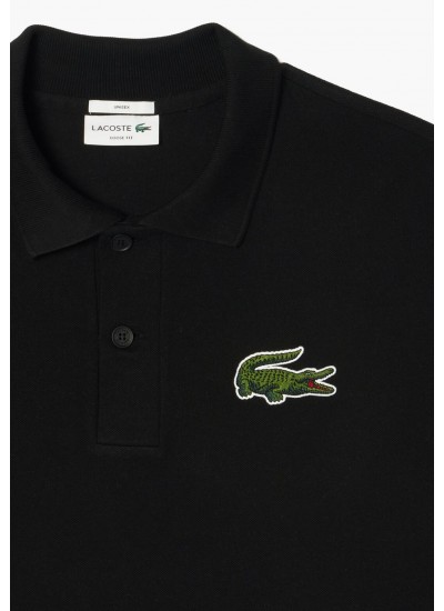 Men T-Shirts PH3922 Black Cotton Lacoste