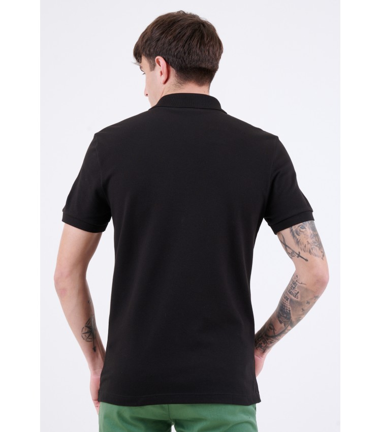 Men T-Shirts PH4014 Black Cotton Lacoste