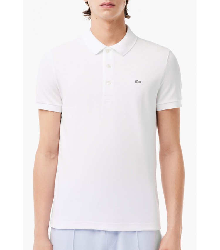 Men T-Shirts PH4014 White Cotton Lacoste