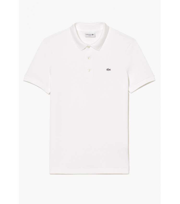 Men T-Shirts PH4014 White Cotton Lacoste