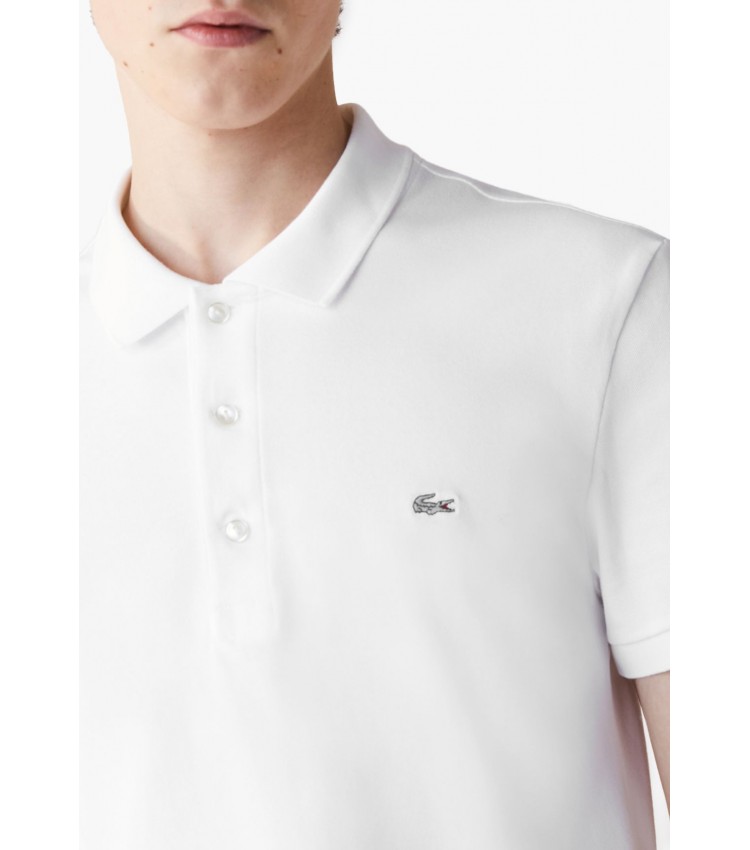 Men T-Shirts PH4014 White Cotton Lacoste