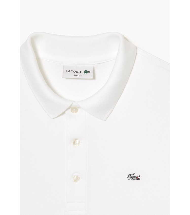 Men T-Shirts PH4014 White Cotton Lacoste