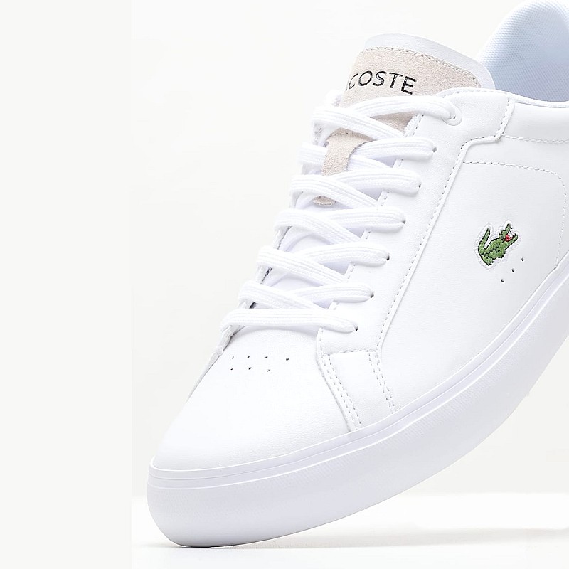 Ανδρικά Παπούτσια Casual Powercourt.124 Άσπρο Δέρμα Lacoste