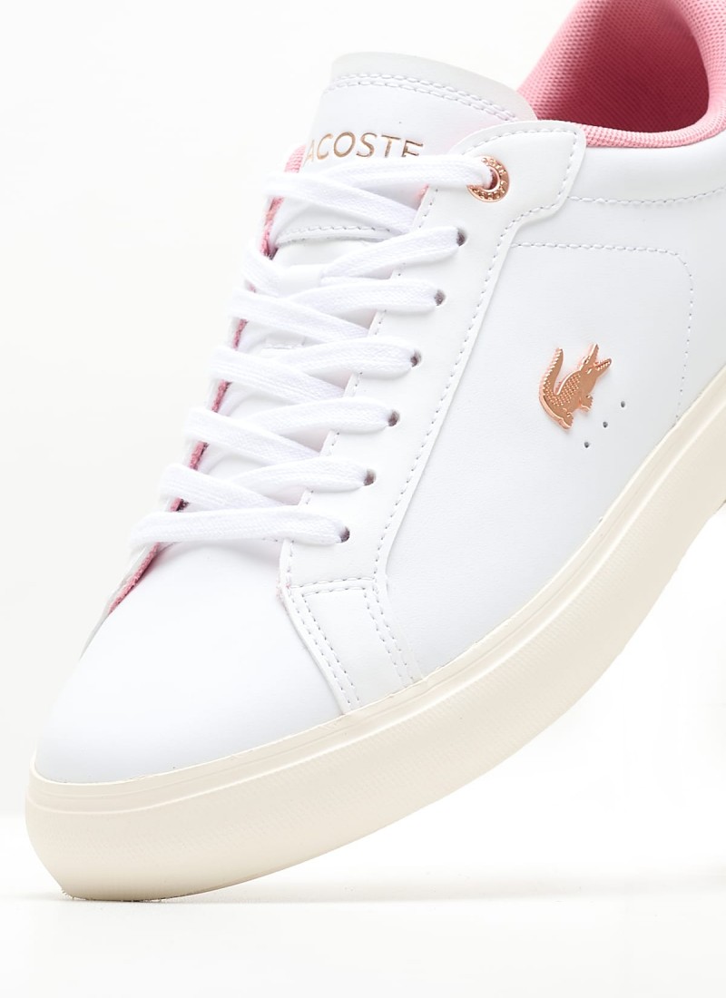 Lacoste rose gold and white shoes 2025