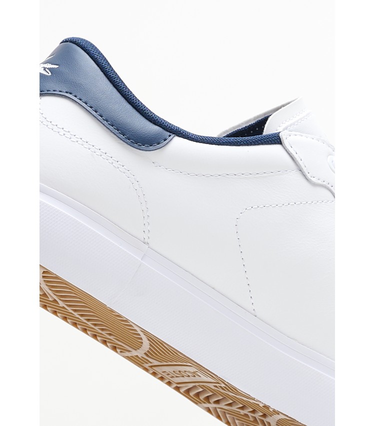 Ανδρικά Παπούτσια Casual Powercourt.Tri22 Άσπρο Δέρμα Lacoste