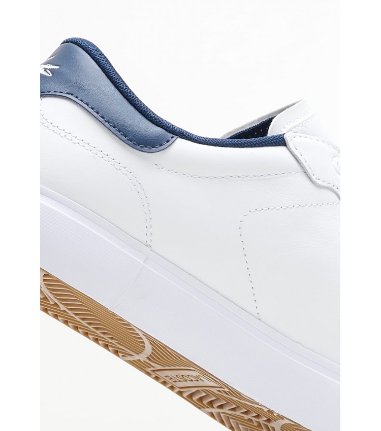 Men Casual Shoes Powercourt.Tri22 White Leather Lacoste