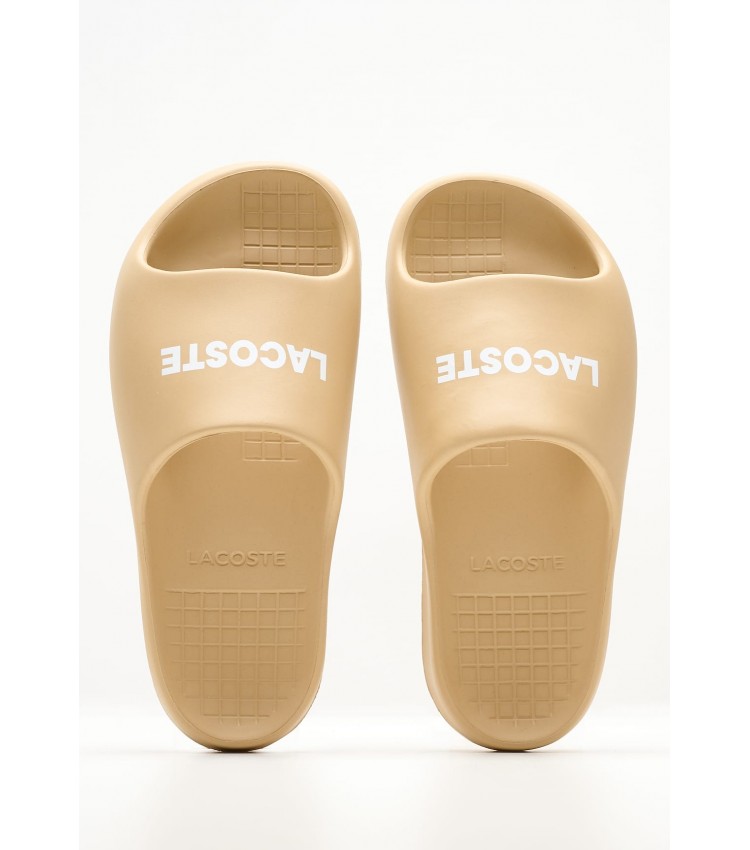 Women Flip Flops & Sandals Serve.Slide Beige Rubber Lacoste