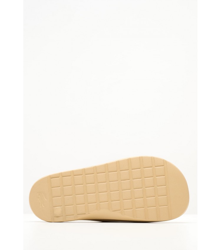 Women Flip Flops & Sandals Serve.Slide Beige Rubber Lacoste