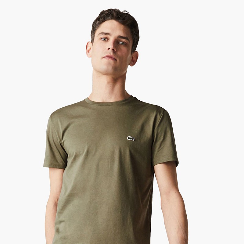 Ανδρικές Μπλούζες TH6709 Λαδί Βαμβάκι Lacoste