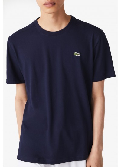 Men T-Shirts TH6718 DarkBlue Cotton Lacoste