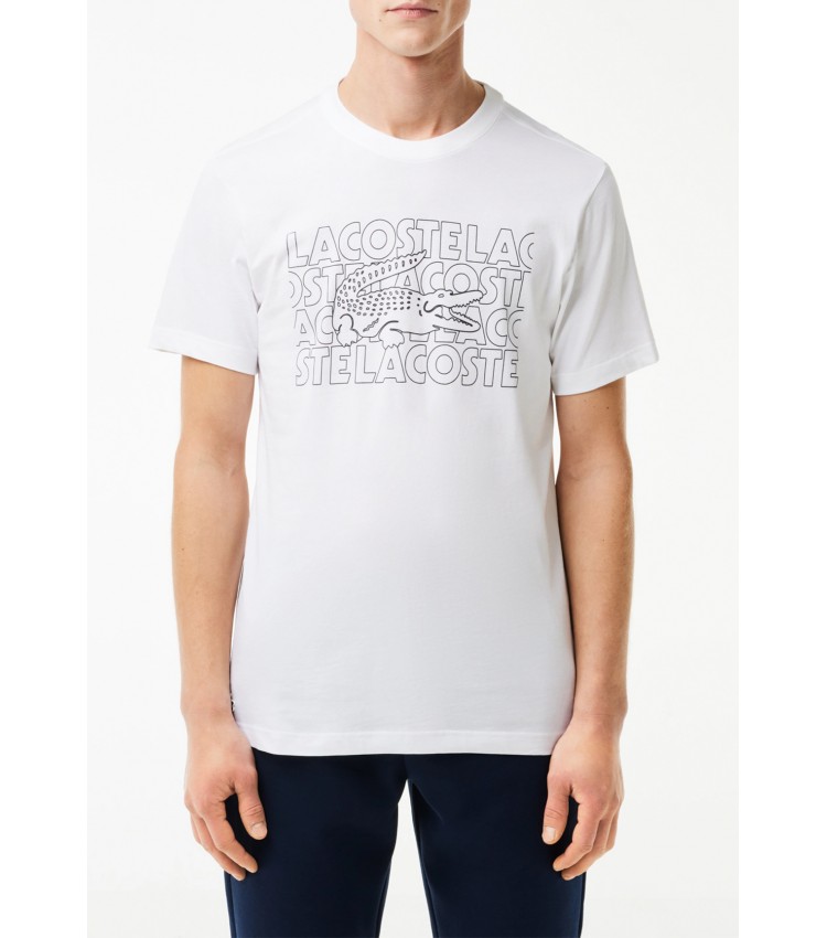 Men T-Shirts TH7505 White Cotton Lacoste