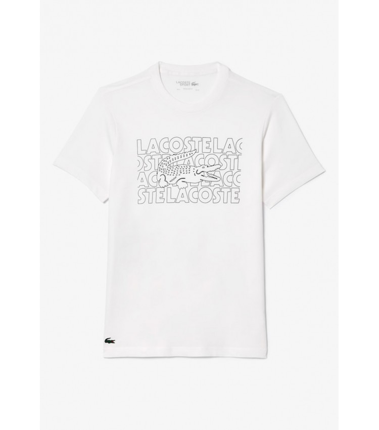 Men T-Shirts TH7505 White Cotton Lacoste